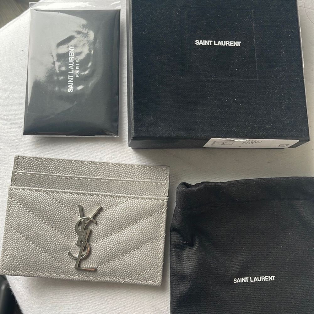 YSL Gray Slate Color Cardholder